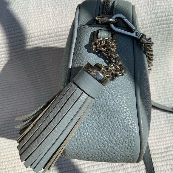 Michael Kors Jet Set Pebbled Leather Crossbody Shoulder Handbag Tassel Accent - Picture 8 of 13